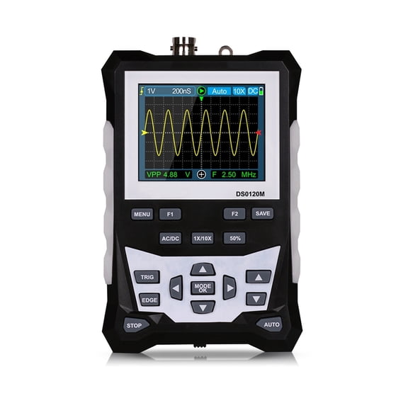 Digital Oscilloscope 320x240 2.4 Inch Portable 120MHz Bandwidth 500MSa/s Sampling Rate with Waveform Storage ,Professional Designed