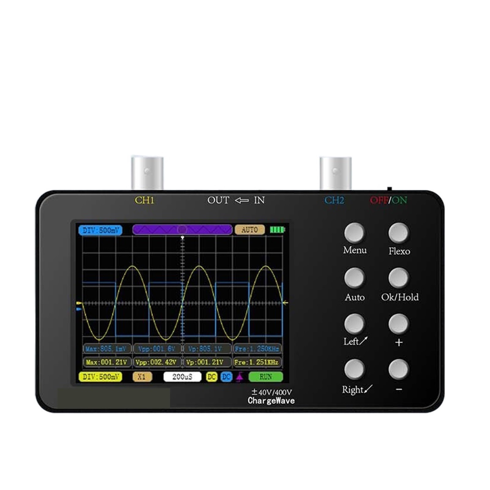 Digital Oscilloscope 50M Sampling Rate 10M Analogue Bandwidth Handheld Current Dual-Channel Oscilloscope Multiple Modes ,Professional Designed