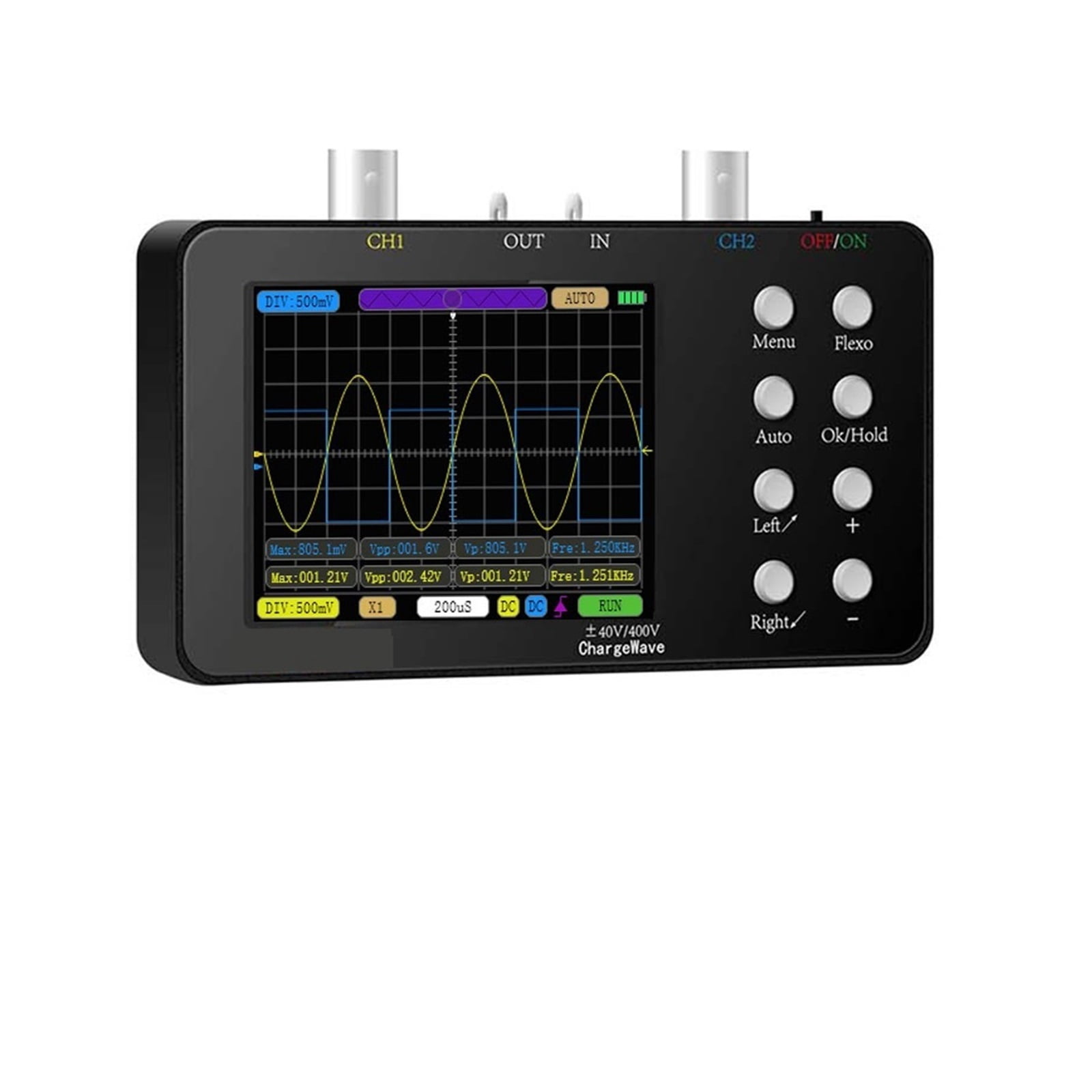 Digital Oscilloscope 50M Sampling Rate 10M Analogue Bandwidth Portable Handheld Oscilloscope 6A Current Waveform Measurement ,Professional Designed