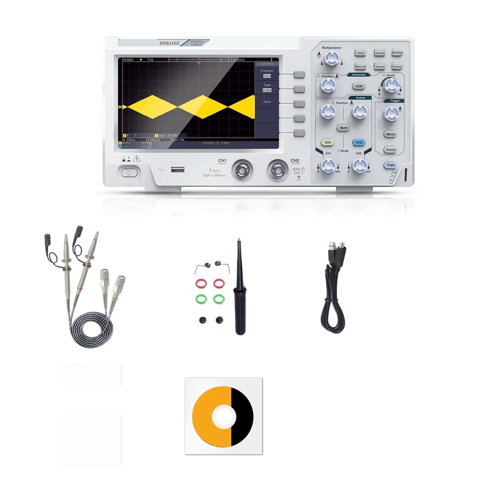 Digital Oscilloscope Bandwidth 1GS/s Sampling Rate 7-inch TFT Storage Desktop Oscilloscope ,Versatile Applications
