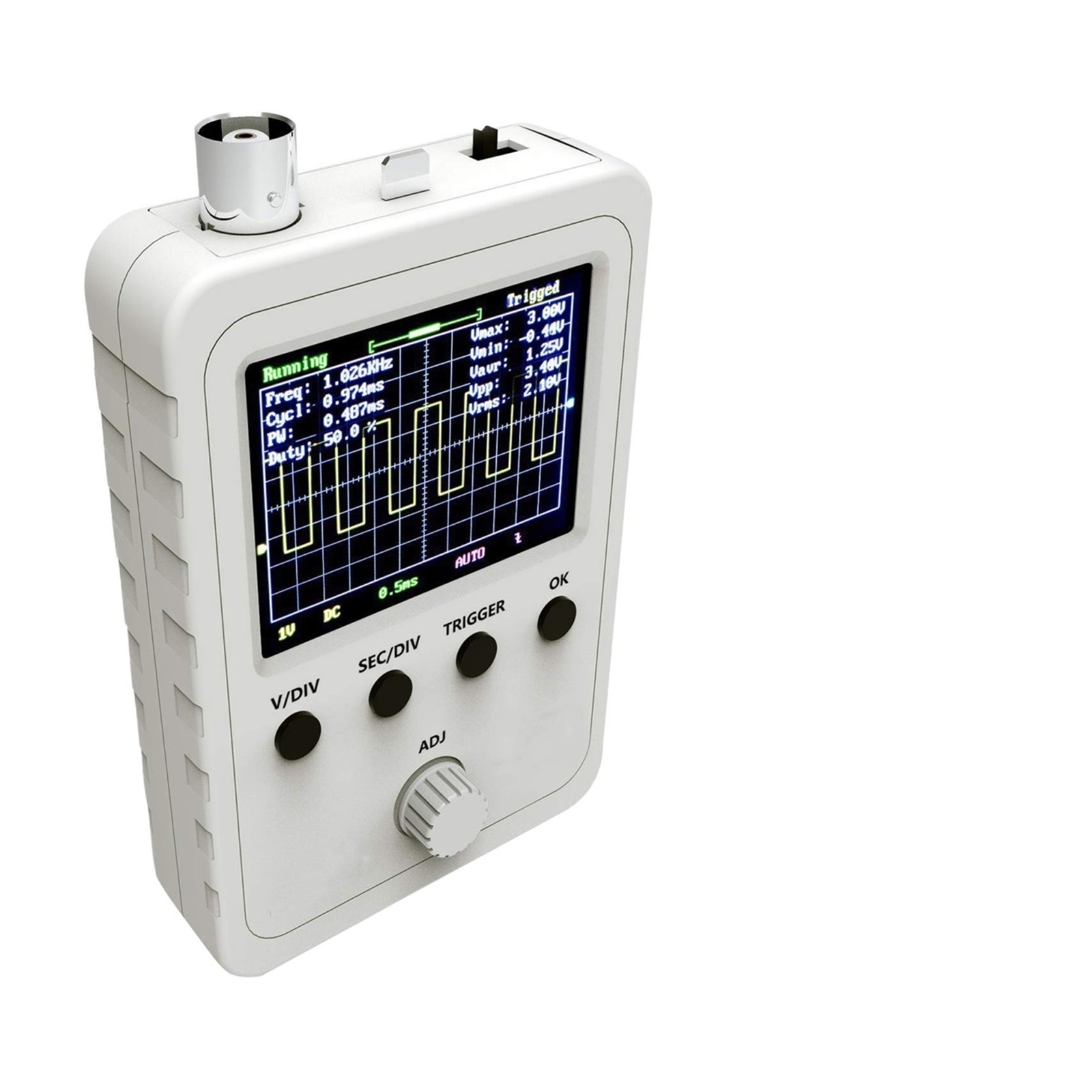 Digital Oscilloscope Kit 0-200KHz Bandwidth and 1M Sampling Rate with Power Supply and BNC-Clip Cable Probe ,Professional Designed