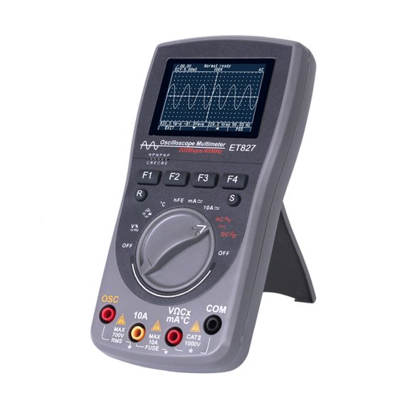 Digital Oscilloscope Multimeter Handheld Tester, 40MHz 200MS/s Screen Display Meter for Current, Capacitance, Temperature, and Repair Work
