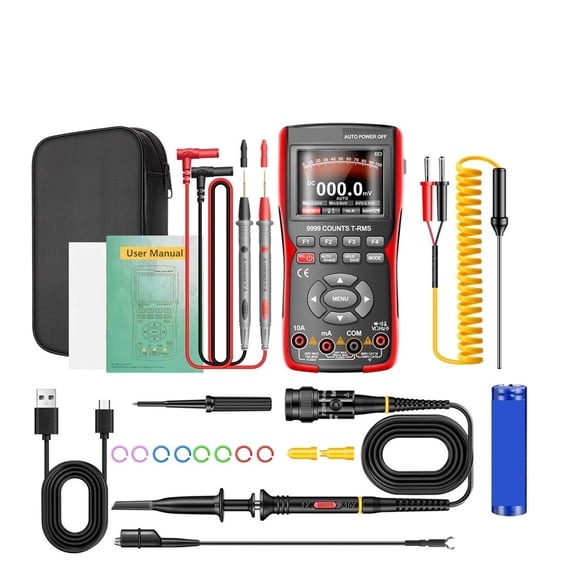 Digital Oscilloscope Multimeter True RMS 48MS/s Sampling Rate 10MHZ Analog Bandwidth Data Storage ,Professional Designed