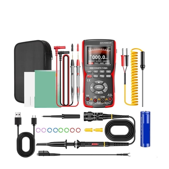 AOS02 Professional Digital Oscilloscope Multimeter True RMS 48MS/s Sampling Rate 10MHZ Analog Bandwidth Data Storage ,Professional Designed