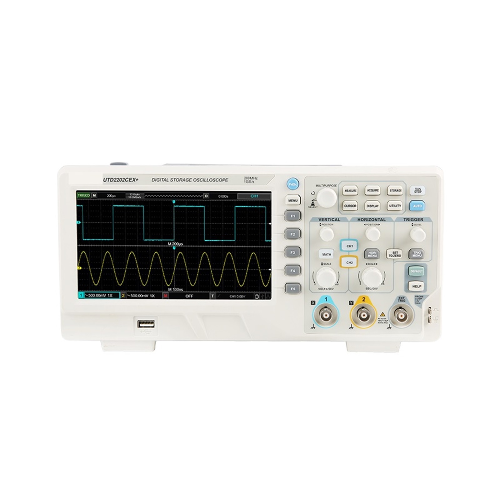 Digital Oscilloscope USB UTD2202CEX+ Dual Channel 200Mhz 1G Sampling Rate High Voltage Probe PC LCD Portable Osciloscopio ,Professional Designed
