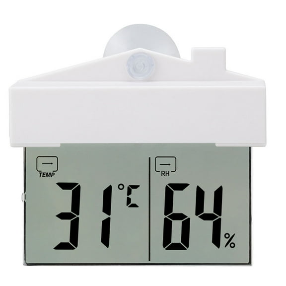 Digital Outdoor Window Thermometer Detachable Bracket & Records MIN/MAX Temp With Suction Cup