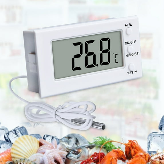 Digital Oven Thermometer Heat Resistant up to -58°F to 572°F/-50°C-300°C,Digital Oven Thermometer,Thermometer with Probe,High Low Temperature Alarm,LCD,for BBQ Grilling Oven Baking Home Kitchen