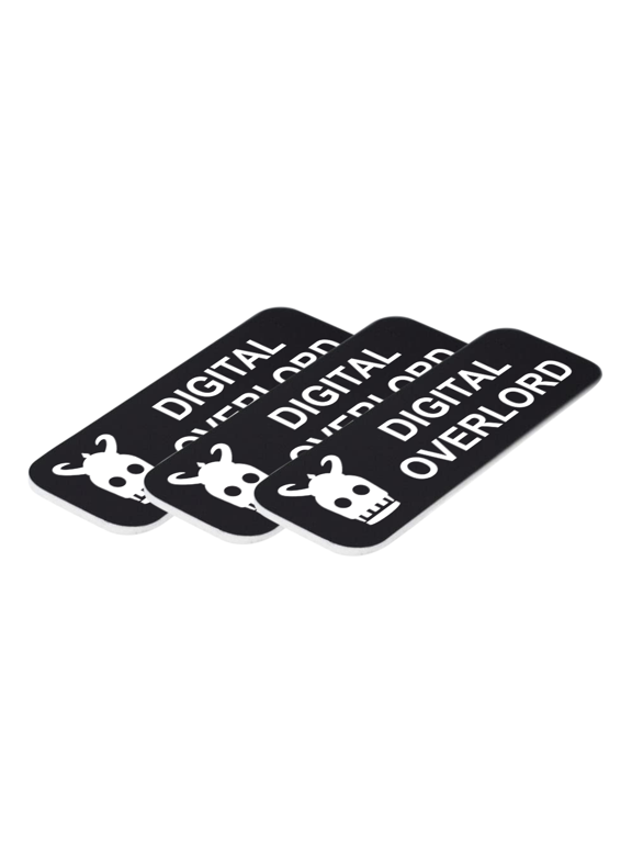 Digital Overlord 1" x 3" Name Tags, Stock Badges, Black, (3 Pack)