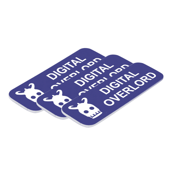 Digital Overlord 1" x 3" Name Tags, Stock Badges, Blue, (3 Pack)