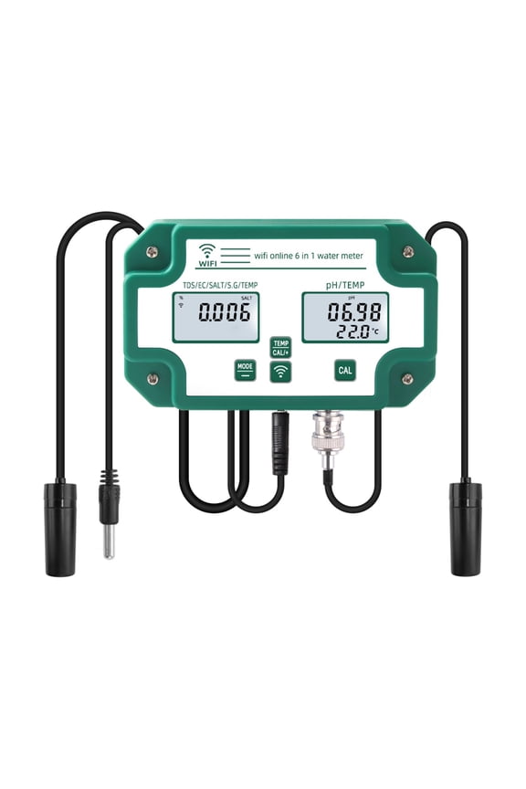 Digital PH EC TDS SALT SG.Temp Meter Water Quality Tester Data Logger 6-in-1 Smart Monitor Tuya APP Control ,Multifunctional