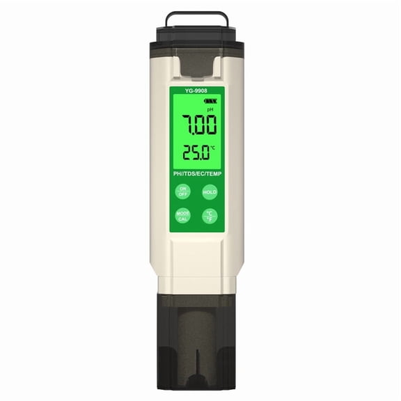 Digital PH Meter Hydroponic Water Quality Tester LCD Backlight Thermometer PH/EC/TDS Meter for Aquariums Spa1 * Multifunction PH Meter 3 * Calibration Powder 1 * English instruction manual