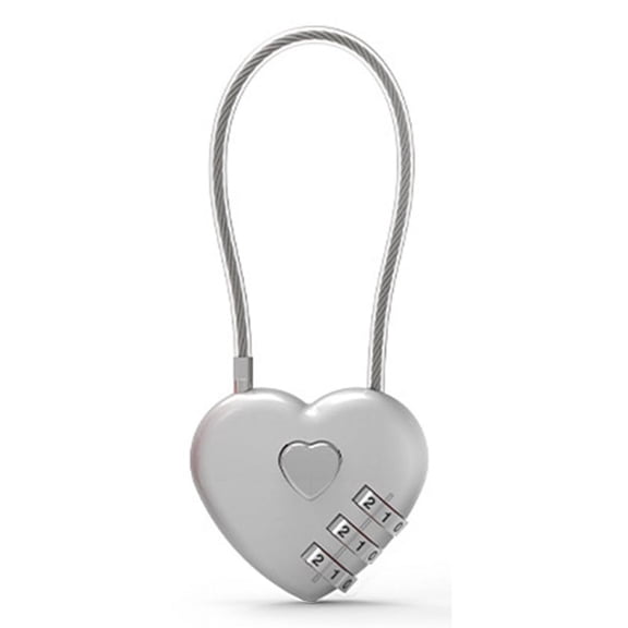 Digital Padlock Zinc Alloy Heart Password Lock Coded Handbag Mini Padlock