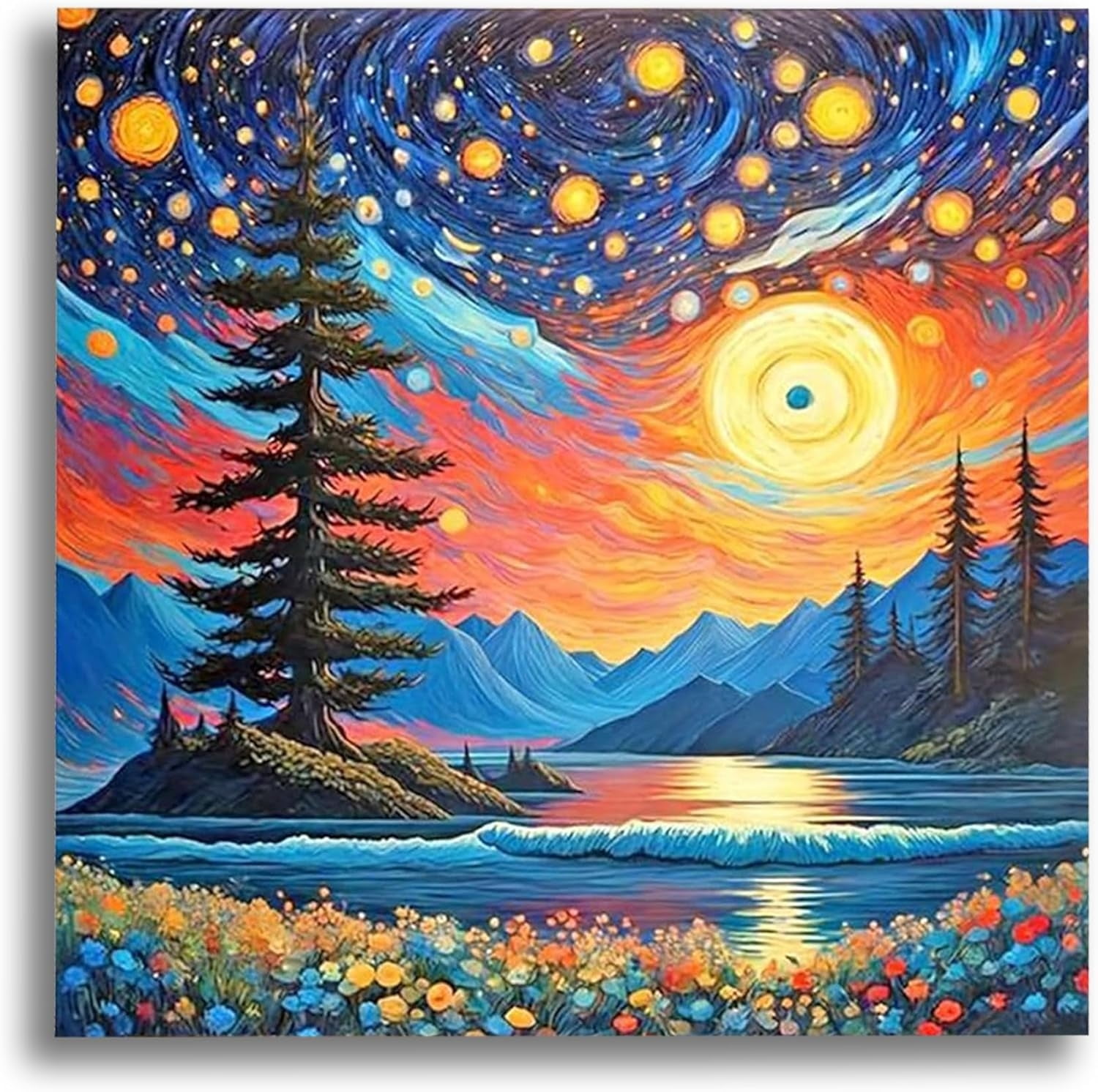 Digital Paint by Numbers Kit for Adults, DIY Oil Painting on Canvas Art Home Decor , Adult Beginner Paint by Number Kits 16x20 Inch，Without frame,Landscape