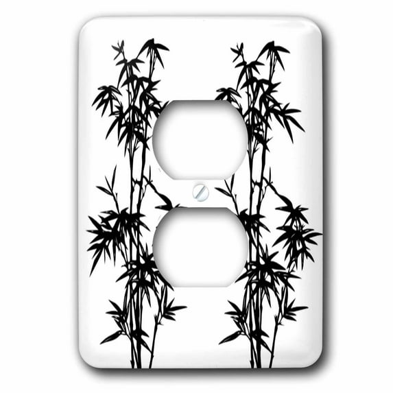 3dRose, Digital Painted Bamboo, 2 plug outlet cover