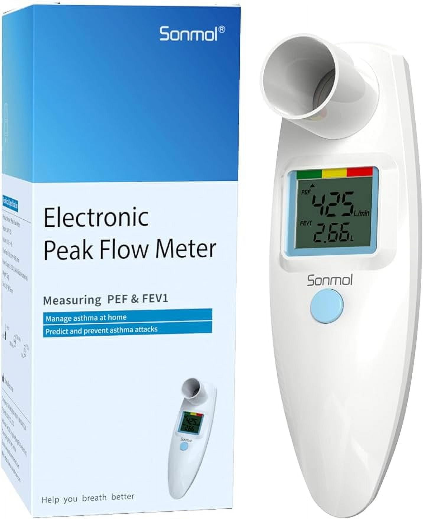 Digital Peak Flow Meter Spirometer Asthma COPD for Adult Kids Portable