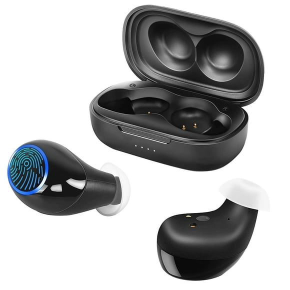 Digital Personal Sound Amplifier , Rechargeable for Adults with, Sound Amplifier Comfortable Wear, Portable Charging Case,a Pair Black