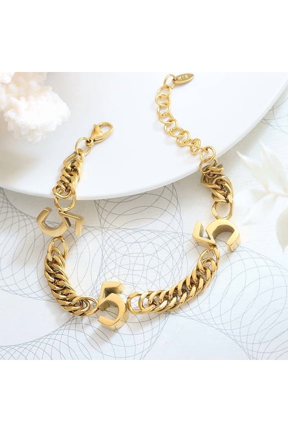 Digital Personalized Bracelet Titanium Steel Design Heavy Industry Bracelet