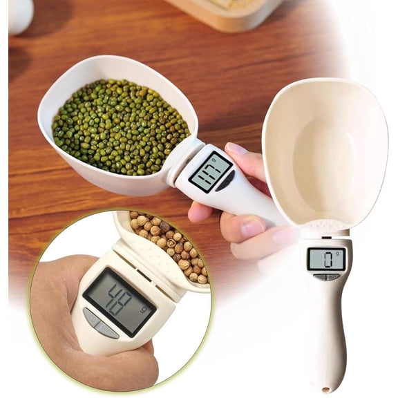Digital Pet Food Measuring Scoop Feed Spoon - Electronic Food Scoop With Conversion, Kitchen Adjustable Smart Weighing Cup With Led Display For Home