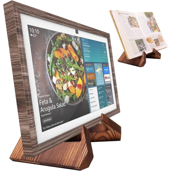 Digital Photo Frame Decoration Frame and Monitor and Tablet Computer Solid Wooden Table Stand,Suitable for Cookbook Stand Holder Display. Digital Photo Frame Decoration Frame (Dark Wood Grain Color)