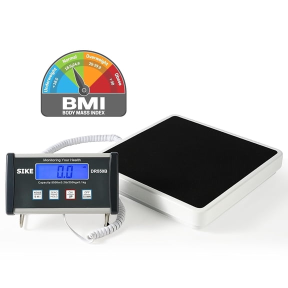 Digital Physician BMI Scale, Medical Floor Scale for Body Weight, 550 lb Limit Professional Weight Scale, Portable Easy to Read Digital Display, Heavy Duty, 12.5" x 12" Platform