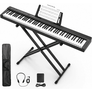 Digital Piano Electronic Keyboard Set 88 Key Full Size Semi Weighted with Stand Built-In Speakers Sustain Pedal Bluetooth MIDI USB MP3