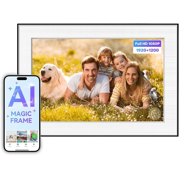 Digital Picture Frame - 10.1" HD Display AI Magic Frame, Touch Screen Digital Photo Frame with Easy Setup, Unlimited Cloud Storage, Gifts for Parents and Grandparents