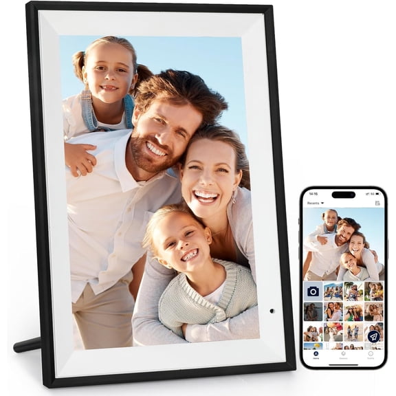 Digital Picture Frame 10.1 Inch Digital Photo Frame with 32GB Storage, 1280 * 800 IPS FHD Touchscreen, WiFi Smart Frame Share Photos and Videos Instantly from Anywhere via AiMOR App