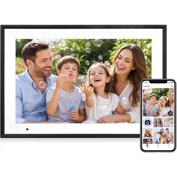 Digital Picture Frame, 10.1 Inch Digital Photo Frame with 32GB Storage, WiFi Photo Frame with 1280800 HD IPS Touch Screen, Auto-Rotate Smart Electronic Frame, Share Photos and Videos via AiMOR App