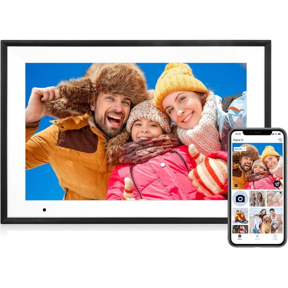 Digital Picture Frame 10.1 Inch Digital Photo Frame 32GB Storage, WiFi Picture Frame with1280x800 IPS Touch Screen, Auto-Rotate Photo Frame Share Your Photos and Videos via AiMOR App, Black