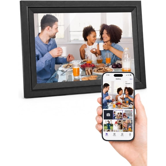 Digital Picture Frame 10.1 Inch WiFi Digital Photo Frame Electronic, IPS Touch Screen, 16GB, Tabletop&Wall-Mounted, Share Photos and Video with Uhale App, Birthday Gifts for Mom Women