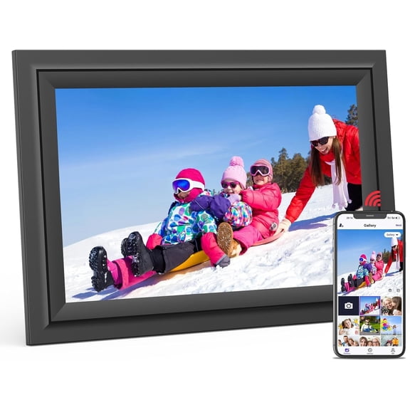 Digital Picture Frame 10.1 Inch WiFi Digital Photo Frame Electronic, IPS Touch Screen, 16GB, Tabletop&Wall-Mounted, Share Photos and Video with Uhale App, Birthday Gifts for Mom Women