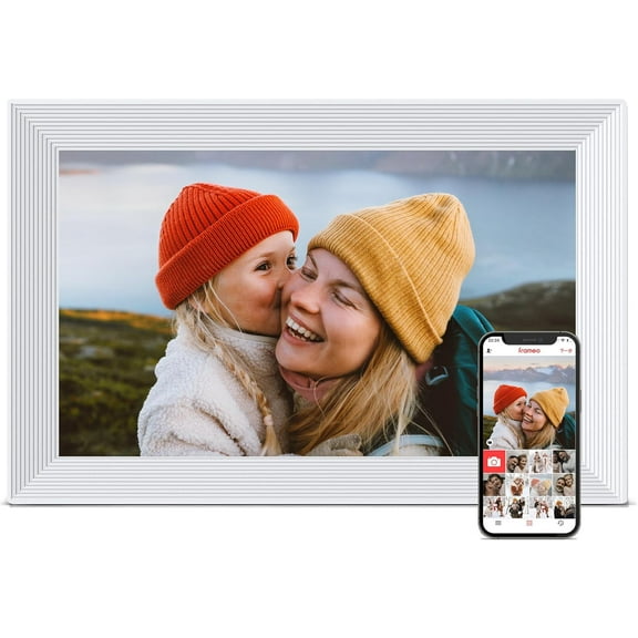 Digital Picture Frame, 10.1 inch Frameo Digital Frame WiFi, 1280 * 800 IPS HD Touchscreen, 32GB Storage, Instant Share Pictures Video, Smart Photo Frame Electronic, Gifts for Mom, House Warming