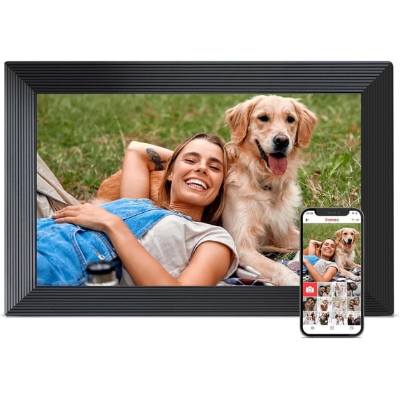 Digital Picture Frame, 10.1 inch Frameo Digital Frame WiFi, 1280*800 IPS Touchscreen, 32GB Storage, Share Pictures Video, Photo Frame , Gifts for Mom, House Warming, Black