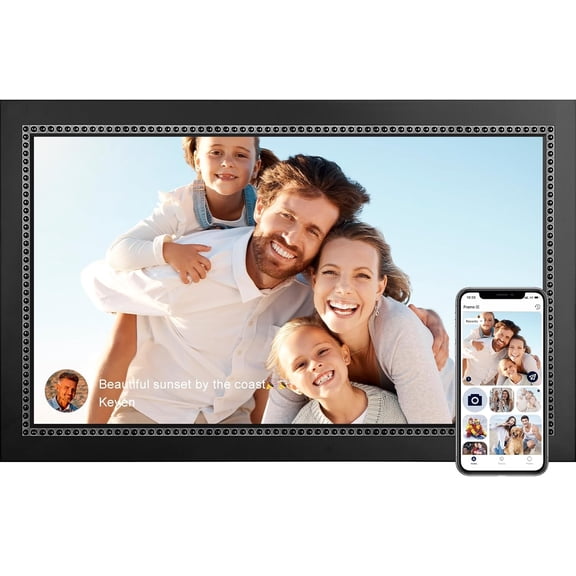 Digital Picture Frame 15.6 Inch Large Digital Photo Frame with 1920 * 1080 IPS Full HD Touchscreen, 64GB WiFi Smart Frame Share Photos and Videos via AiMOR App, Wall Mountable
