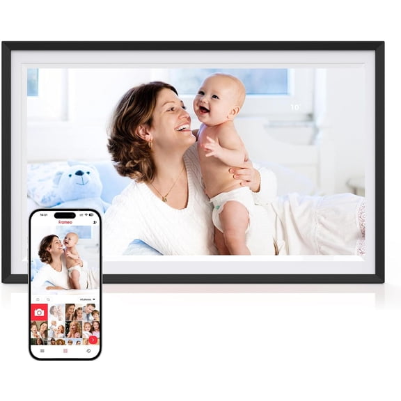 Digital Picture Frame,15.6 Inch Large Frameo Digital Photo Frame WiFi, 32GB,1920 * 1080 IPS HD Touch Screen,Tabletop&Wall-Mounted,Digital Frame Share Photos and Videos via Frameo App