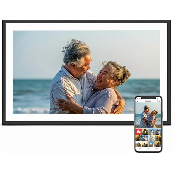 Digital Picture Frame, 15.6 Inch Large Frameo Digital Photo Frame WiFi, 32GB, 1920 * 1080 IPS HD Touch Screen, Tabletop&Wall-Mounted, Share Picture Video, Birthday, Wedding, for Mom