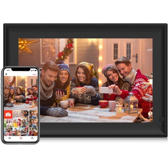 Digital Picture Frame 32GB, 10.1 Inch WiFi Digital Photo Frame with 1280x800 IPS HD Touchscreen, USB/SD Card Auto-Rotate Wall Mountable, Easy Share Photos/Videos via App from Anywhere