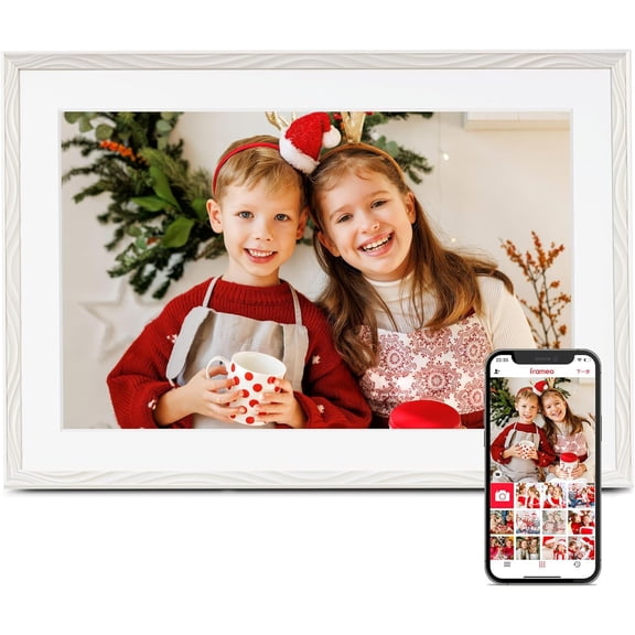 Digital Picture Frame, Frameo 10.1 Inch Digital Photo Frame WiFi, 32GB Memory, Frame Slideshow, 1280 * 800 Touch Screen, Wall Mountable, -Rotate, Share Instantly, Gifts for Mom, Women