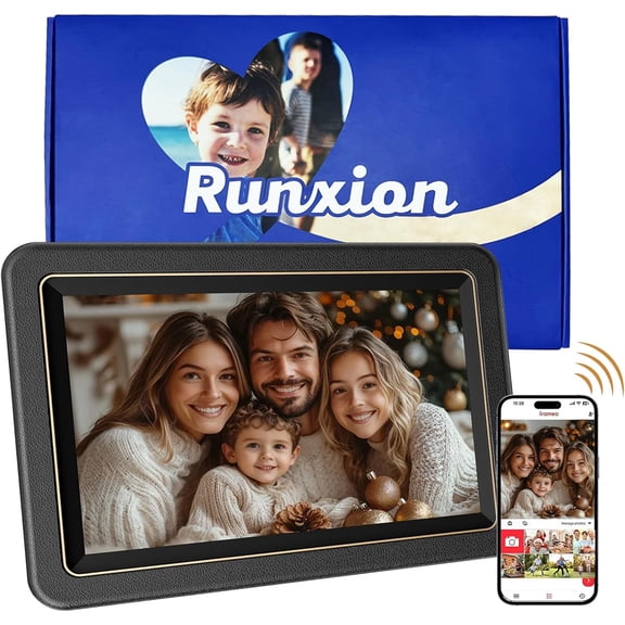 Digital Picture Frame, Frameo 10.1 Inch Smart WiFi Digital Photo Frame with 1280x800 IPS Touch Screen, 32GB Storage, Instant App Sharing, Auto-Rotate, Electronic Gift for Parents Grandparents
