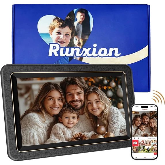 Digital Picture Frame, Frameo 10.1 Inch Smart WiFi Digital Photo Frame with 1280x800 IPS Touch Screen, 32GB Storage, Instant App Sharing, Auto-Rotate, Electronic Gift for Parents Grandparents