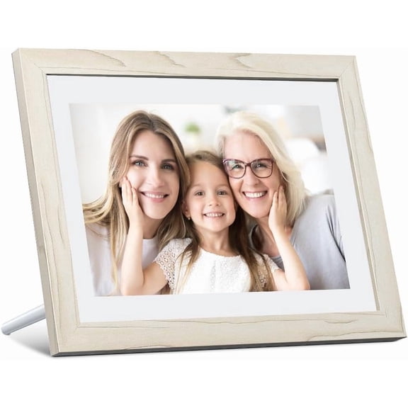 Digital Picture Frame WiFi 10 inch IPS Screen Digital Photo Frame Display, 32GB Storage, Auto-Rotate, Share Photos via App, Email, Cloud, Classic 10 White, XKS0001-WT-US2