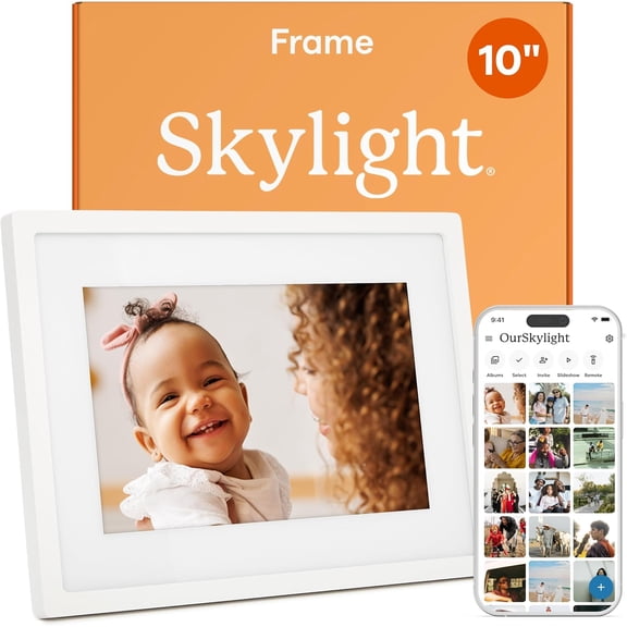 Digital Picture Frame - WiFi Enabled with Load from Phone Capability, Touch Screen Digital Photo Frame Display - Customizable Gift for Friends and Family - 10 Inch White
