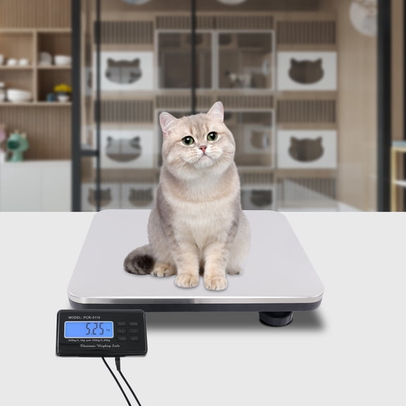 Digital Platform Scale 300kg x 0.1kg with Backlit LCD, Stainless Steel Waterproof Surface, 2 Weighing Modes & Tare Function for Industrial, Postal, Warehouse Use