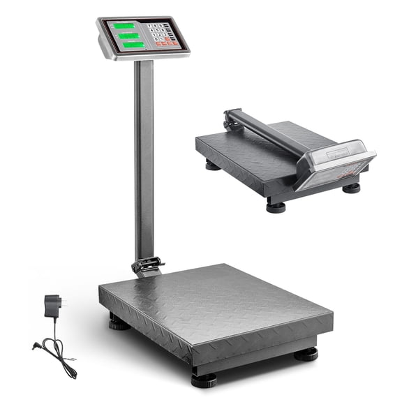 Digital Platform Scale 660 lbs Capacity - 0.1 lbs Precision Floor Scale for Boxes, Luggage & Shipping | Stainless Steel, LB/KG Units, Tare Function, Price Calculator | High-Def Display, FCC Listed, C