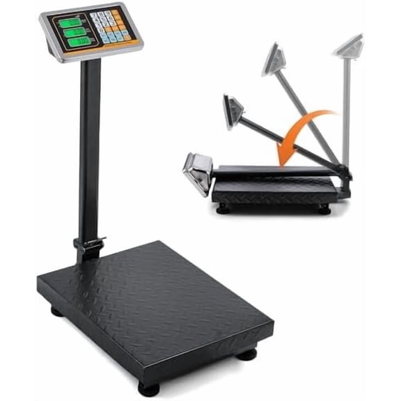 Digital Platform Scale 660LBs Heavy Duty Floor Scale KG/LB Switchable Postal Shipping Scale for Weighing Packages, Luggage, Suitcases, Boxes