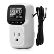 PULMCheerger Digital Plug in Thermostat Outlet120V Heating Cooling Control 110V 15A Celsius Fahrenheit Display,for Greenhouse US