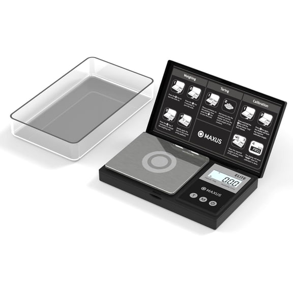 Digital Pocket Gram Scale 500g x 0.01g High Precision with Tray, Weighs Sm Food, Jewelry, Ounces, Grains, LCD Display, Tare Function