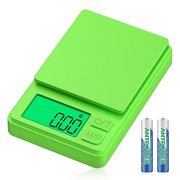 Digital Pocket Grams Scale, Diyife 1000g/0.01g High Precision, 7 Units Conversion Mini Scale with LCD Display, Tare Function for Food, Jewelry, Powder, Green