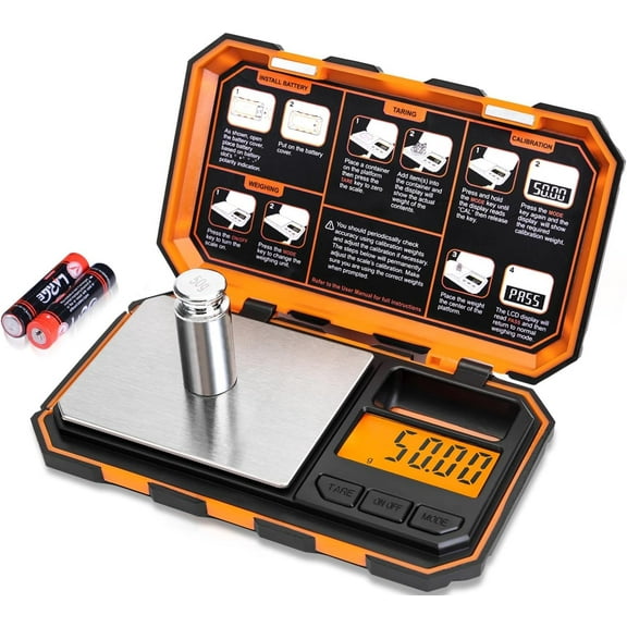 Digital Pocket Scale, 500g x 0.01g Gram Scale, Mini Scale 6 Units Jewelry Scale with LCD Display, Tare Function for Food, Jewelry, Coin, Coffee