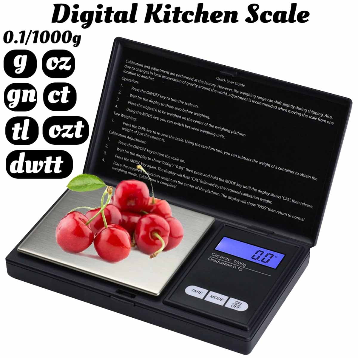Digital Pocket Scale Set,1000 g 0.1 g Mini Scale Electronic Grams Scale